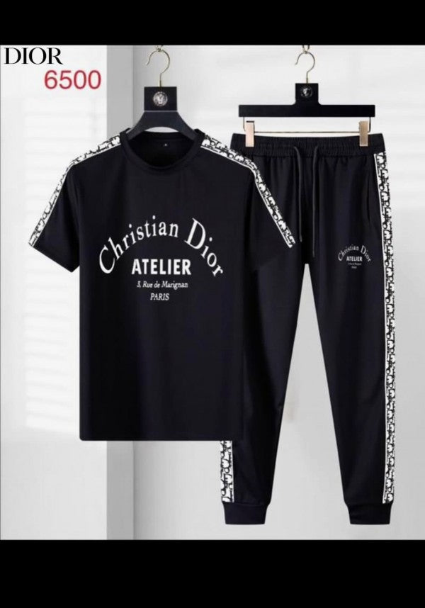 Christian Dio r Imported Black Super Premium Track Suit With Brand Carry Bag F1457-BL