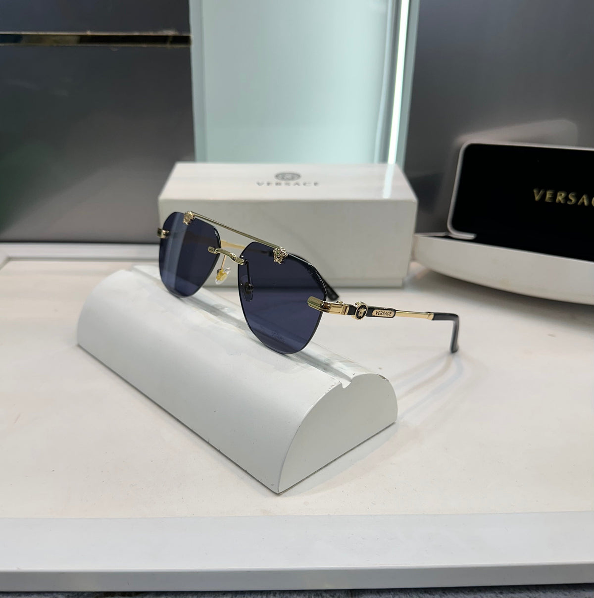 Ver sace 015 Black Gold Ultimate Luxury Shade With Origin al Packaging
