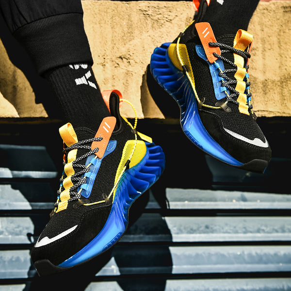 CUBICS Luxury Vortex Pivoted Dynamics Sneakers - Black Blue