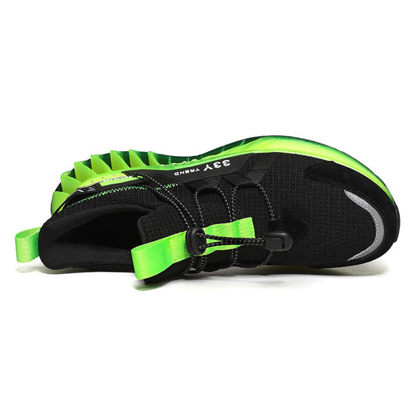 CUBICS Luxury Vortex Pivoted Dynamics Sneakers - Black Neon
