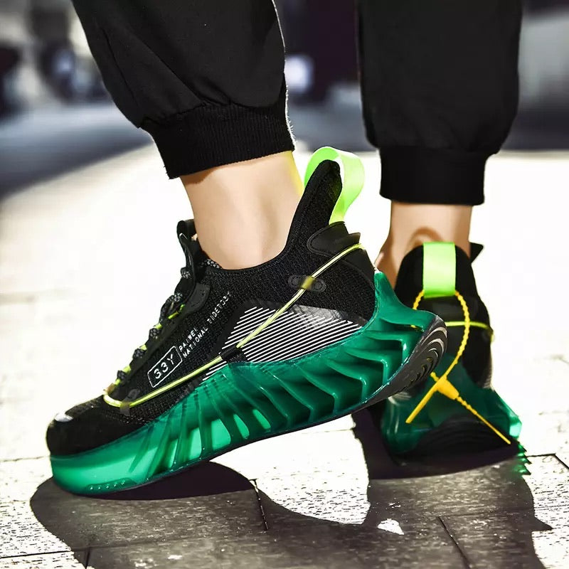CUBICS Luxury Vortex Pivoted Dynamics Sneakers - Black Green