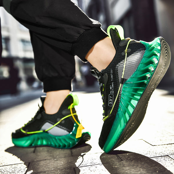 CUBICS Luxury Vortex Pivoted Dynamics Sneakers - Black Green